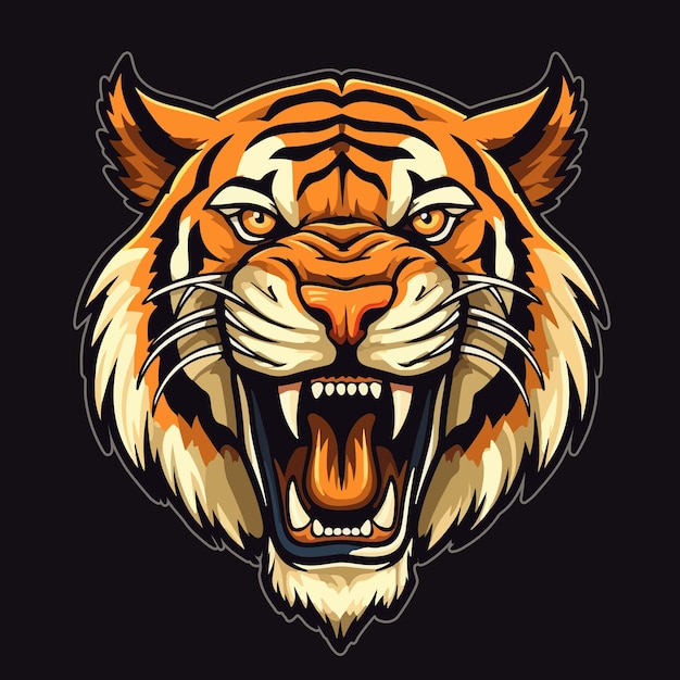 tijger hoofd mascotte logo vectorillustratie