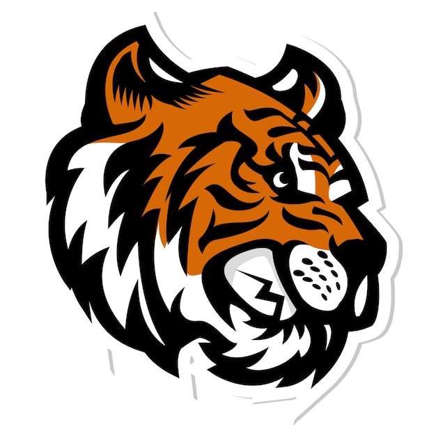 tijger hoofd mascotte logo