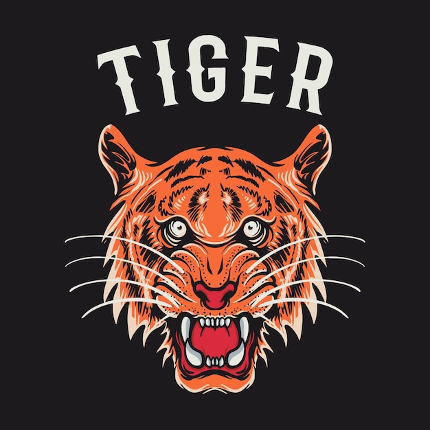 Tijger hoofd oranje vectorillustratie