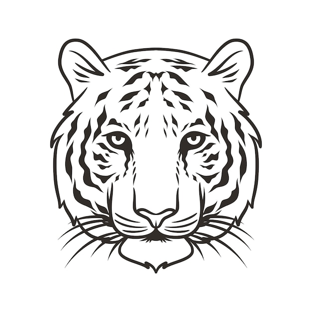 Tijger hoofd vector illustratie grafische mascotte