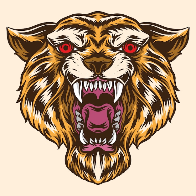 Tijger hoofd vectorillustratie