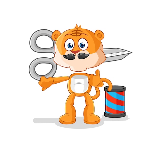 Tijger kapper cartoon cartoon mascotte vector