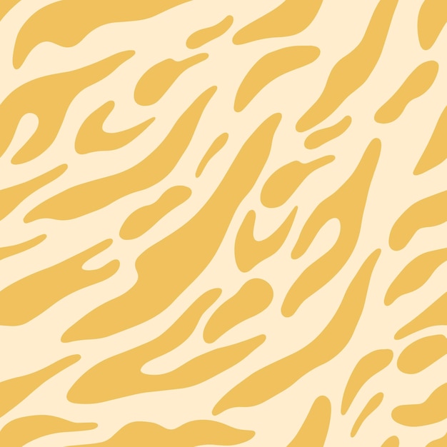 Tijger kleur animal print vector naadloze patroon in de stijl van doodles handgetekende