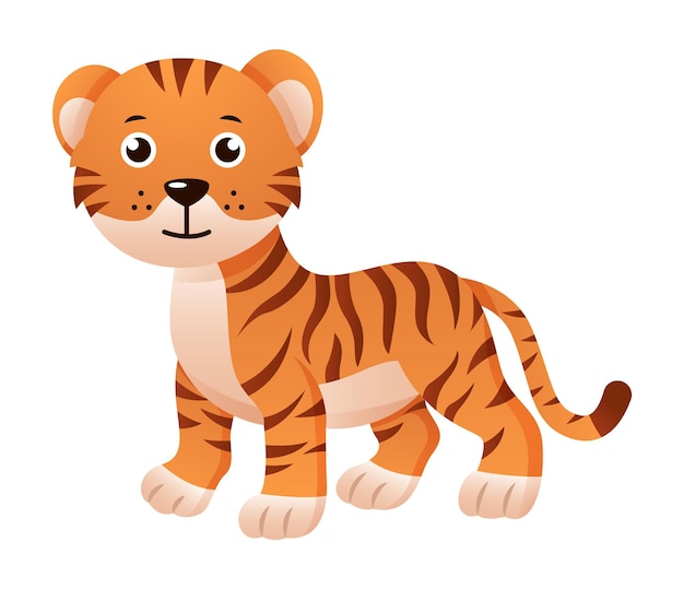 Tijger leuke geïsoleerde cartoon vector