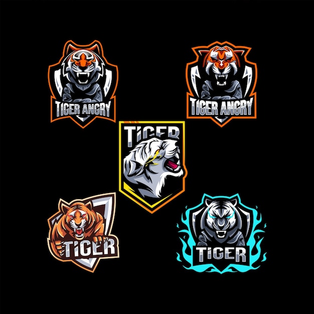 Tijger logo mascotte collectie ontwerp