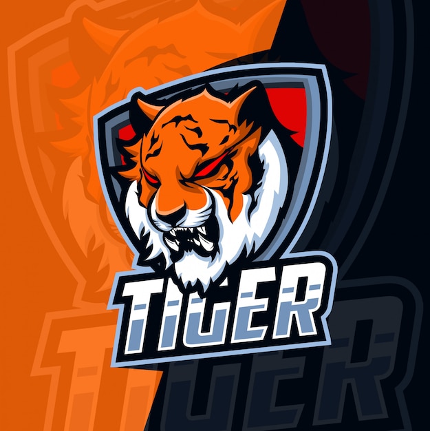 Vector tijger mascotte esport logo