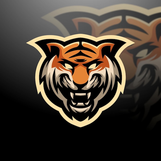 Tijger mascotte esport ontwerp logo