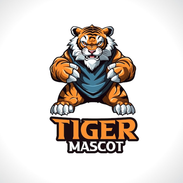 Tijger mascotte logo ontwerp tijger vector