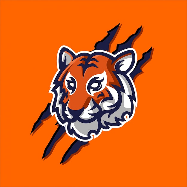 tijger mascotte logo sjabloon voor sport, game crew, bedrijfslogo