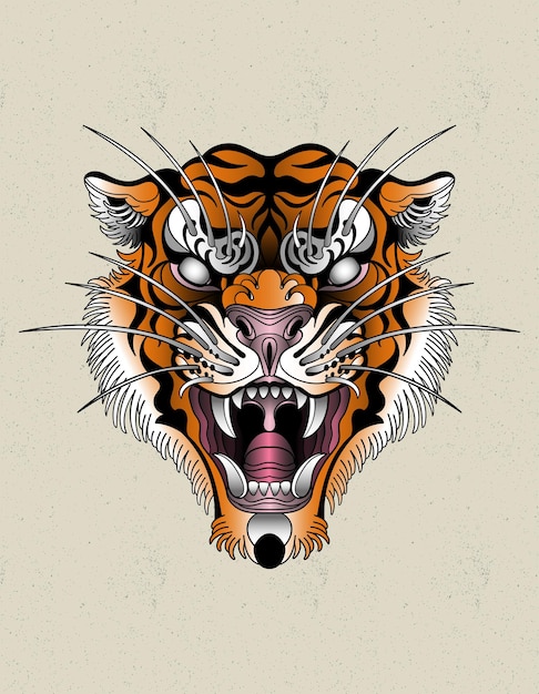 Vector tijger neo traditioneel logo