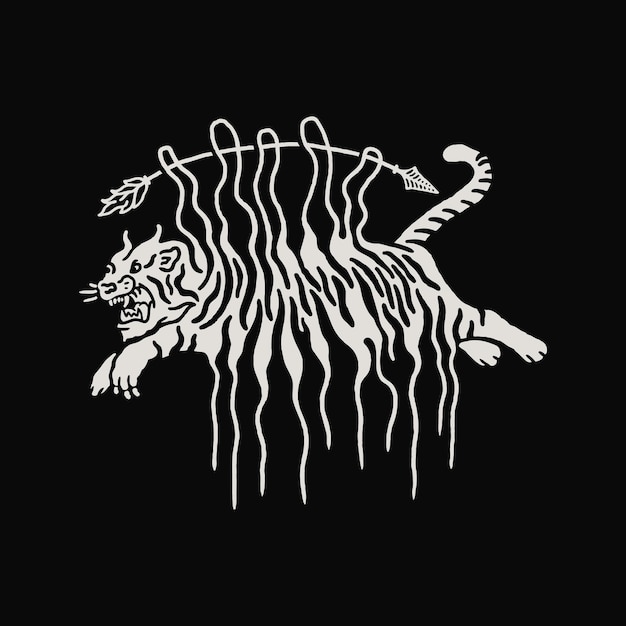 Tijger sprong vector illustratie ontwerp