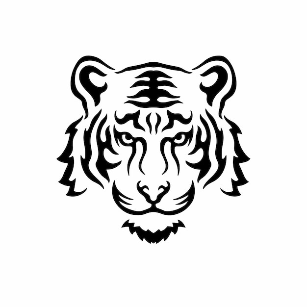 Tijger Symbool Logo Tribal Tattoo Design Stencil Vectorillustratie