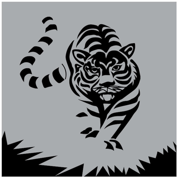 Tijger Symbool Logo Tribal Tattoo Design Stencil Vectorillustratie