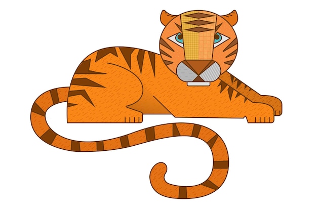 Vector tijger symbool nieuwjaar 2022 cartoon dier