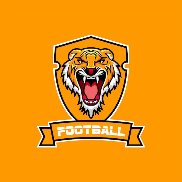 Tijger voetbal logo met schild