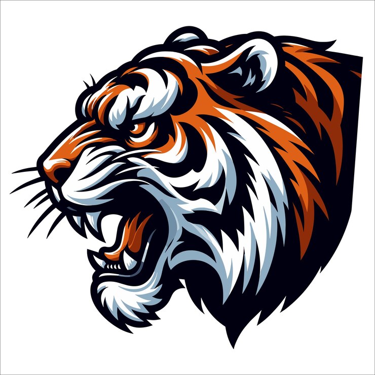 Vector tijgerhoofd tijger gezicht tijger boze hoofd vector