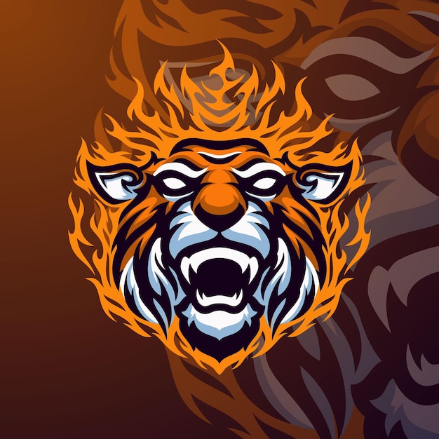 Tijgers masscot logo esport premium vector