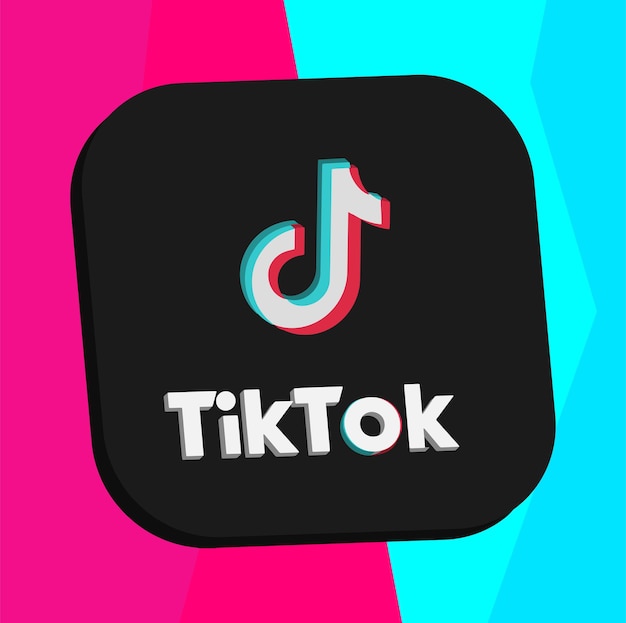 Vettore tik tok pulsante 3d logo dei social media line art e stile piatto isolato su sfondo bianco icona della linea vettoriale per affari e pubblicità stile neomorfismo