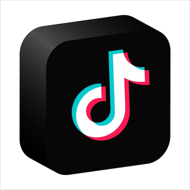 Tik tok 3d-vector logo