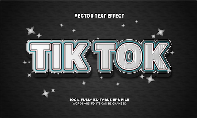 Vettore effetto di testo modificabile tik tok