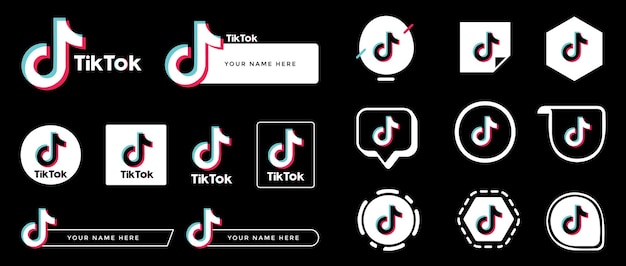 Vettore collezione logo tik tok set di icone tik tok illustrazione vettoriale