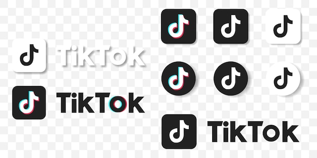 Логотип Tik Tok Значок TikTok Иконки социальных сетей Редакционная векторная иллюстрация EPS 10