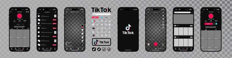 Tik Tok mock up design on iPhone 14. Tik Tok screen social media and social network interface templa