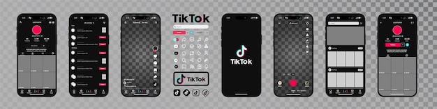 Tik Tok mock-up ontwerp op iPhone 14. Tik Tok-scherm sociale media en sociale netwerkinterfacetempla