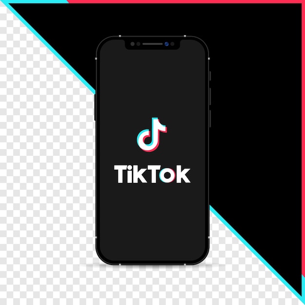 ティック・トック・ソーシャル・メディア・ロゴ iPhoneの画面モックアップ ティック-トックのソーシャル・メディア・アイコン 編集 ティーク・トックの画面テンプレート ソーシャル・ネットワーク ティーク-トック・ロゴ 孤立したiPhoneの画面レイアウト ベクトルイラスト