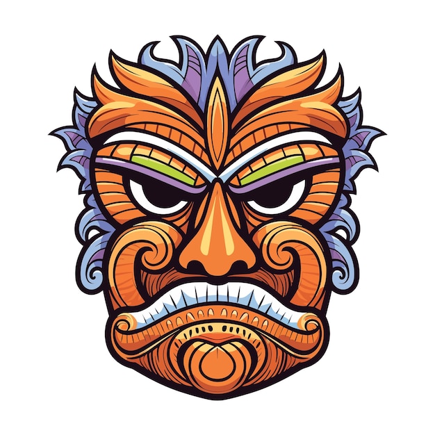 Tiki festival tiki mask vector illustratie tiki maskers voor t-shirt ontwerp sticker en wandkunst