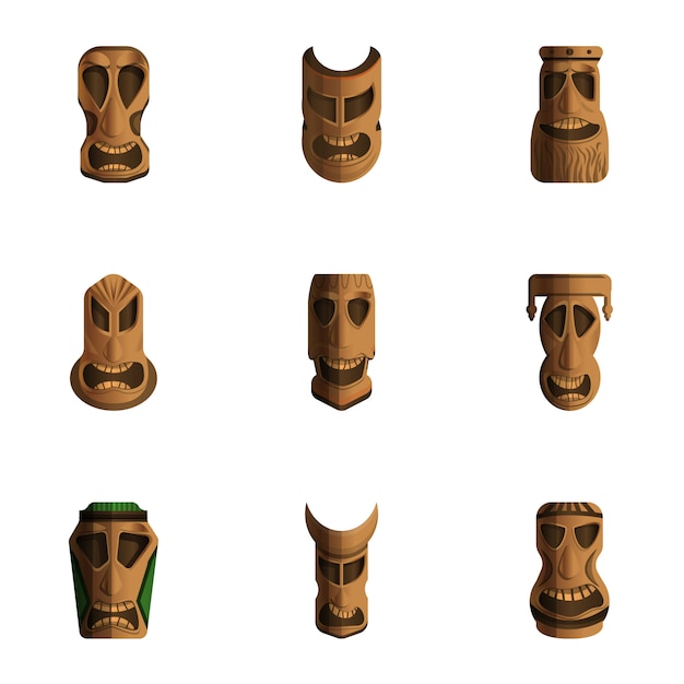 Tiki idolen set, cartoon stijl