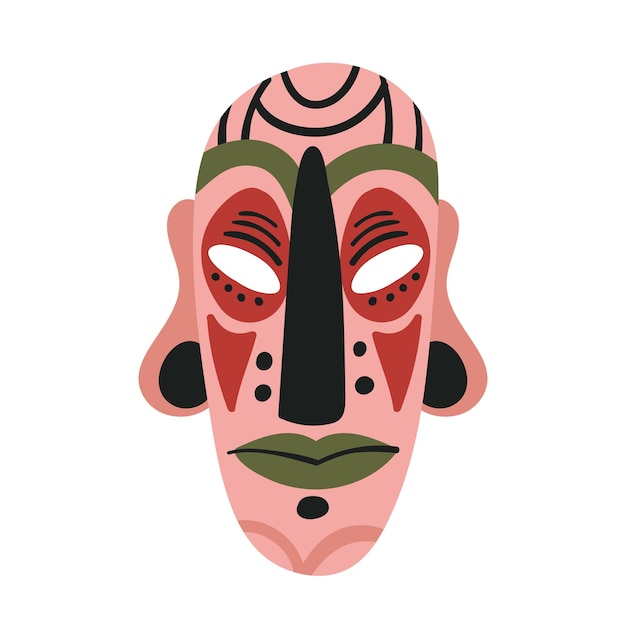ティキマスクカラフルなエスニックハワイアントーテムティキ神の古代木製部族フェイスマスク
