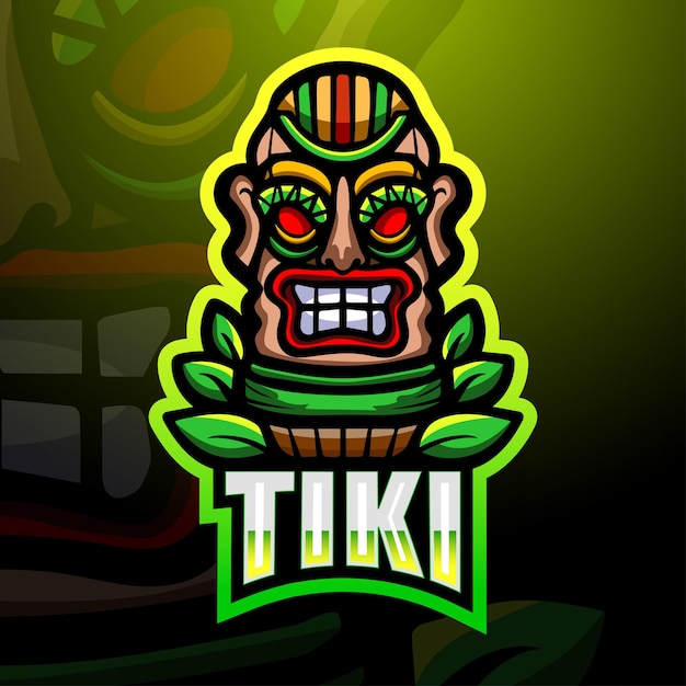 Tiki mask mascot illustration