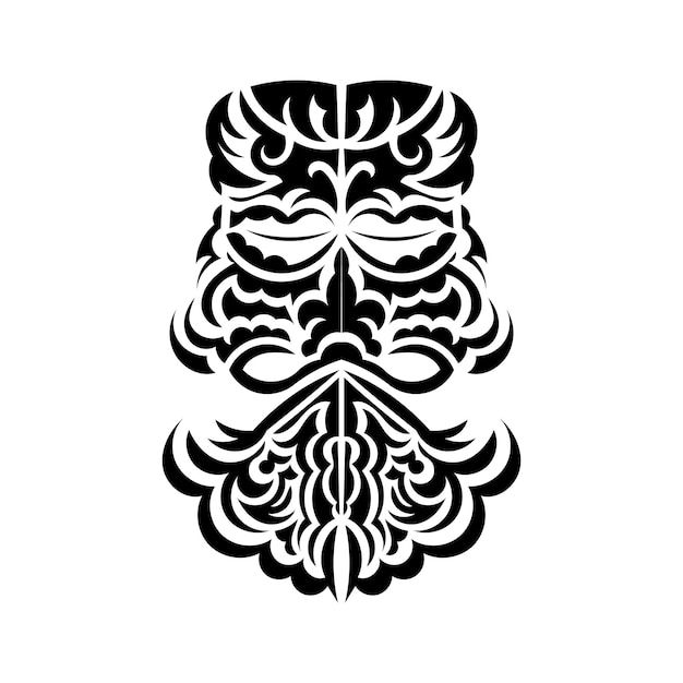 Vector tiki-maskerontwerp angstaanjagende maskers in het lokale ornament van polynesië geïsoleerde vlakke stijl vector