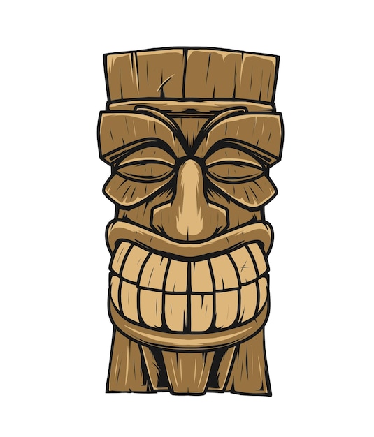 tiki sculpture vector illustration