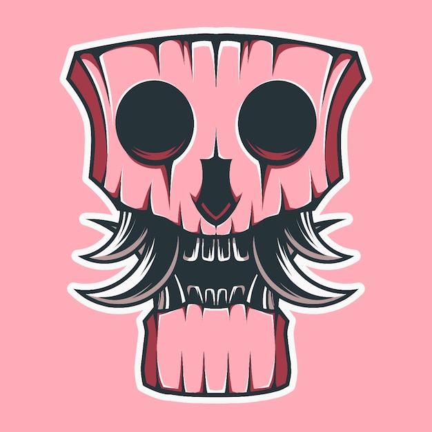 Vector tiki skull mask vector illustration