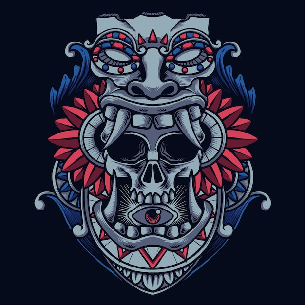 Tiki skull ornament