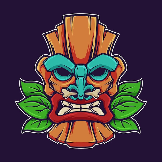 Tiki Totem Artwok Illustratie Logo