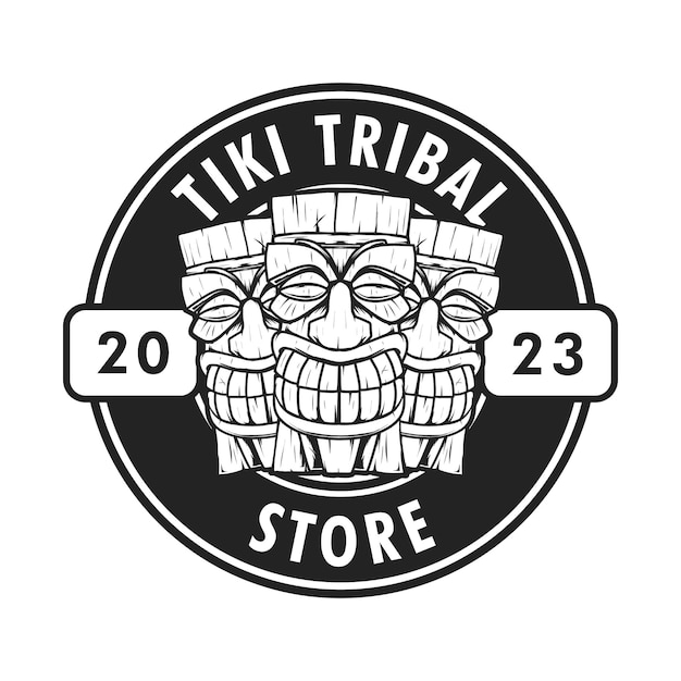 Tiki tribal logo template design