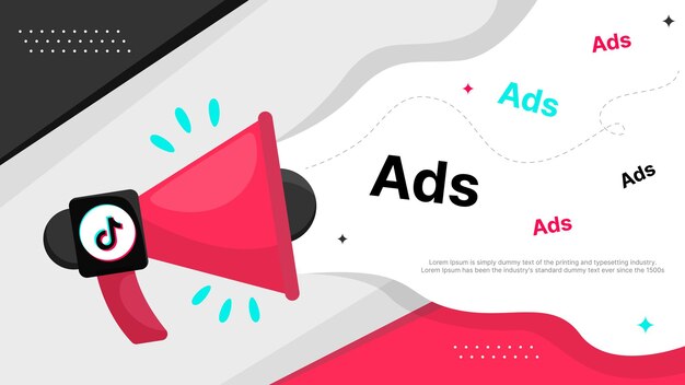 Vector tiktok ads banner concept