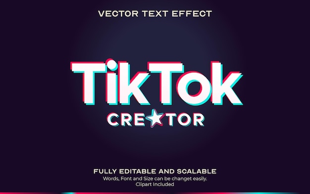 Effetto testo creatore di tiktok effetto testo retrò colorato e chiaro