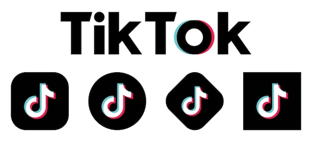 Vector tiktok icon of social media tiktok destination for shortform mobile videos tik tok social network