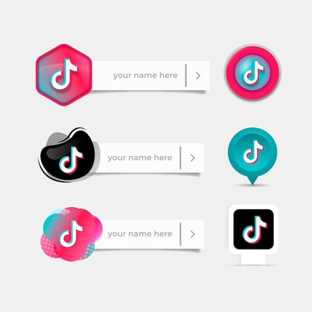 Vector tiktok logo collection