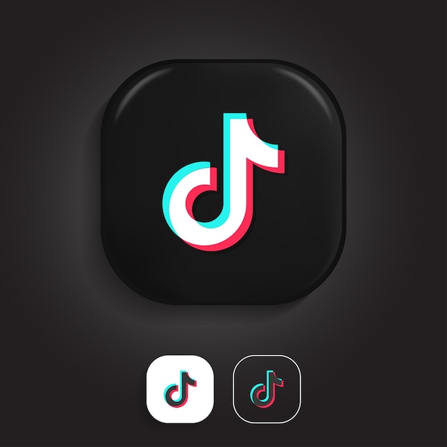 Tiktok-logo in een moderne 3D-stijl