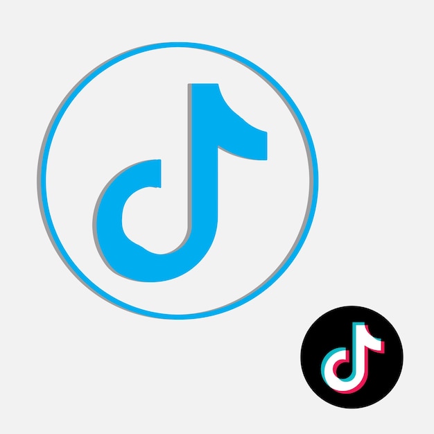 TikTok Official icon and in Unique Blue Color icon Vector art
