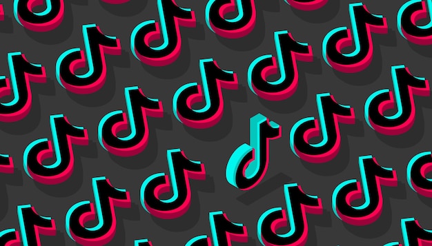 Tiktok social network pattern background