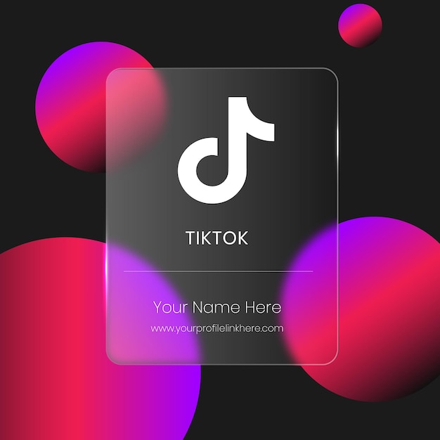 Vector tiktok transparent blurred glass card