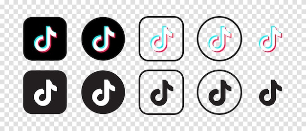 Tiktok vector logo icon set Vector illustratie