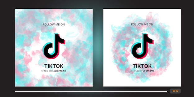 Vector tiktok-winkel volg mij promotiebanners voor bedrijfspagina's en postsjabloon voor sociale media