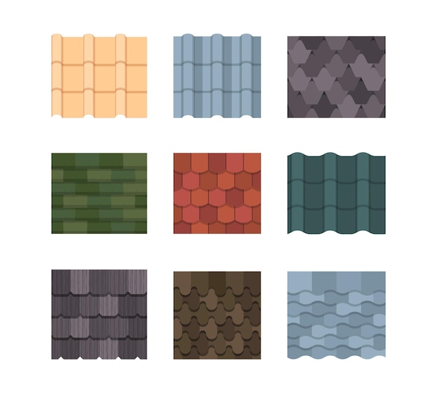 Vector tile roof color set